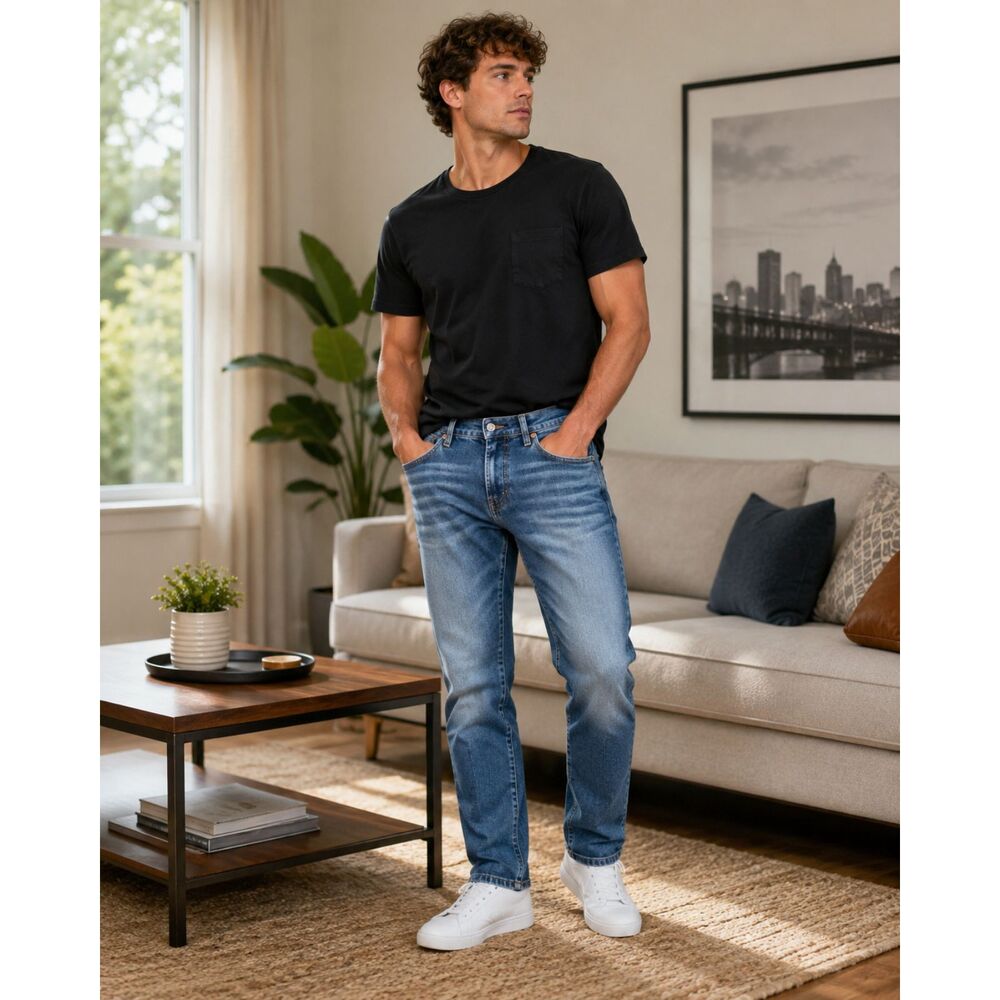 Aeropostale Mens Size 28x30 Premium Air Super Skinny Jeans Stretch Blue Denim